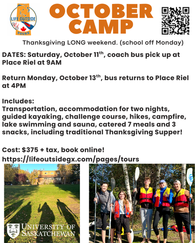 October Camp! Life Outside's Thanksgiving Long Weekend Experience - October 11-13, 2025, for USASK Study Abroad & International Students