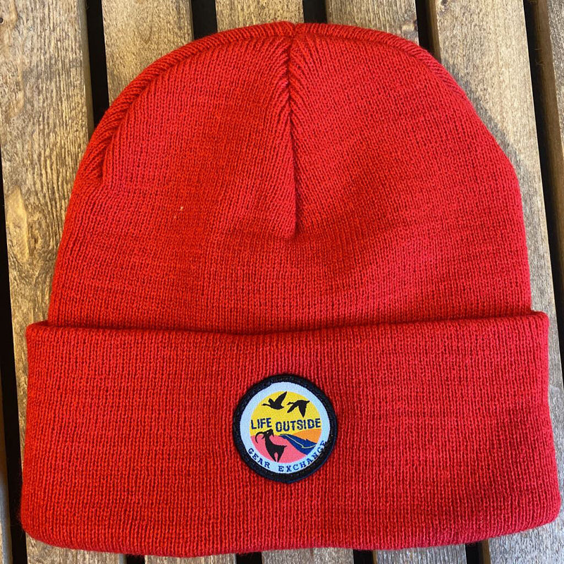 Life Outside Logo Beanie : Red --One Size