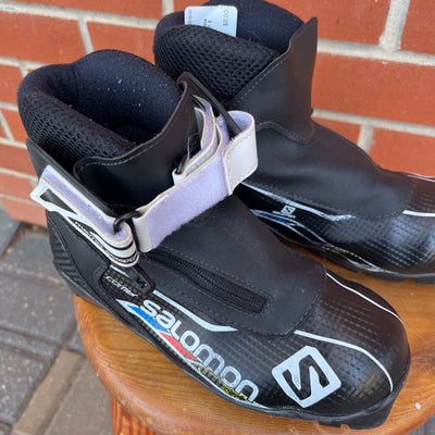 Salomon - Combi Kid's Cross Country Ski Boots - SNS Pilot Bindings - MSRP $160: Black-children-2.5