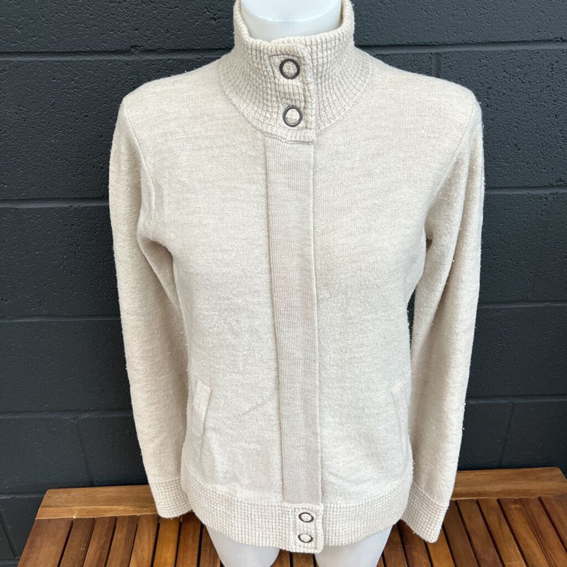 Smartwool - Full Zip Merino Wool Sweater - MSRP comparable $200: Beige-women-MD