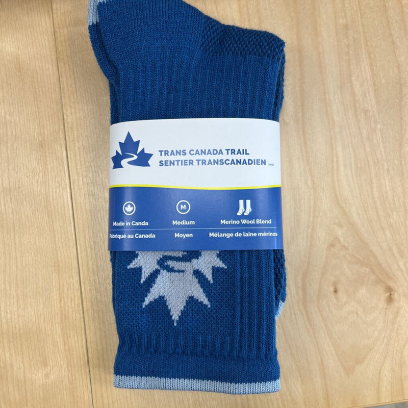 Trans Canada Trail - Merino wool hiking sock: Blue--MD