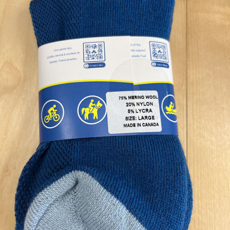 Trans Canada Trail - Merino wool hiking sock: Blue--LG