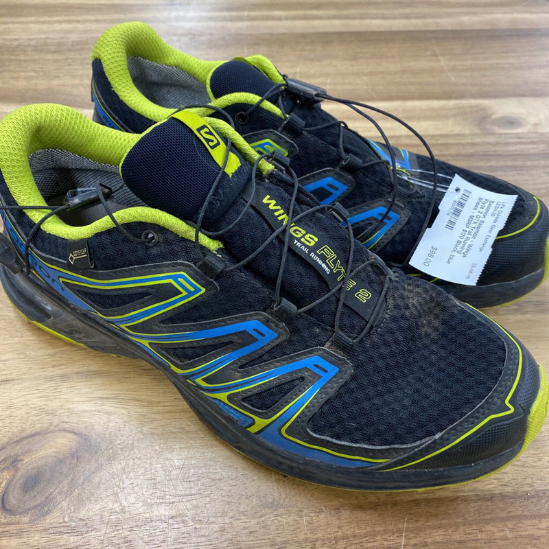 Salomon - Wings Flyte 2 GTX Trail Running Shoes - MSRP $170: Black, blue and light green-men-9.5