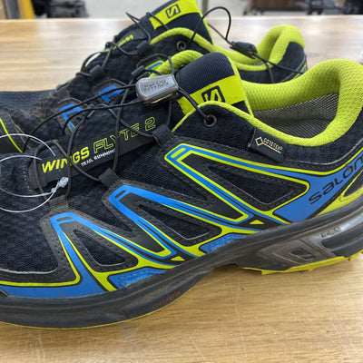 Salomon - Wings Flyte 2 GTX Trail Running Shoes - MSRP $170: Black, blue and light green-men-9.5