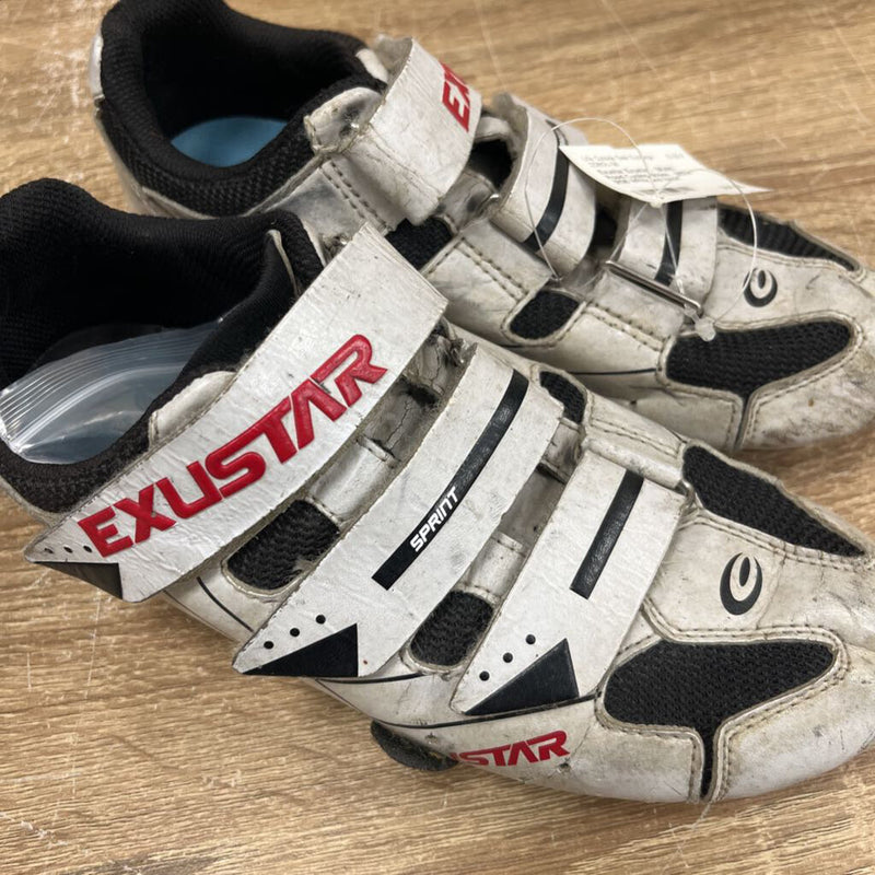 Exustar - SR493 Road Cycling Shoes - MSRP $136: White and black-unisex-
