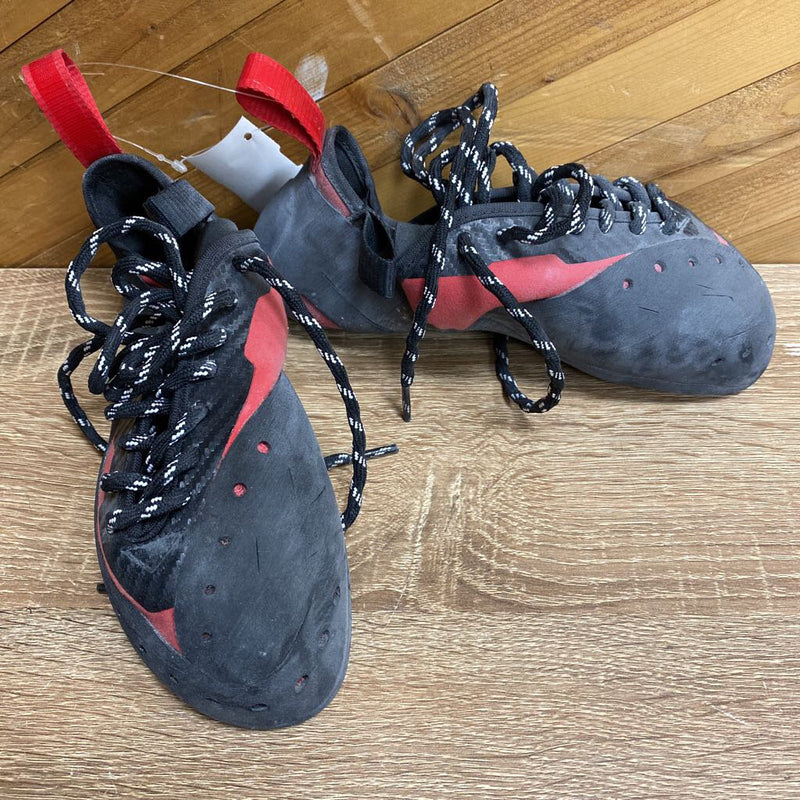 Unparallel -Sirus LV Rock climbing Shoes - MSRP $175: Black, red-unisex-6.5