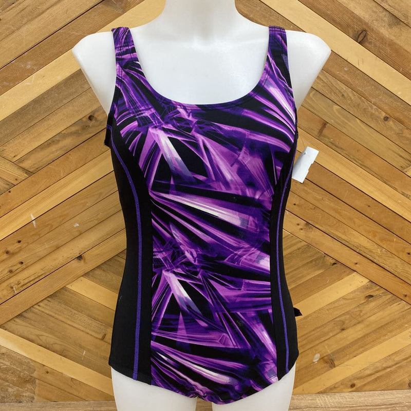 TYR- Swimsuit - MSRP $79: Black Purple -women-12