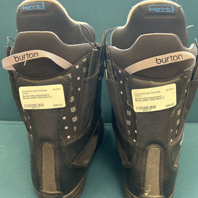 Burton Mint Snowboard Boots MSRP $250: Black-women-6