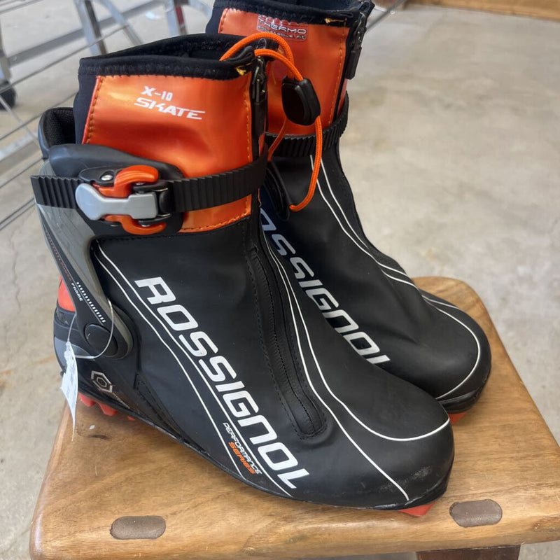 Rossignol - X-10 Performance Series XC Skate Ski Boots - NNN - MSRP $389: Black/Orange-unisex-36