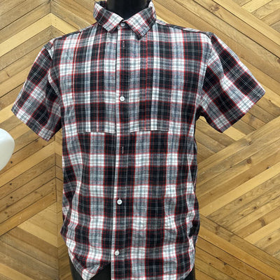 Last Gang In Town - Men's S/S Button UP Shirt: Red-men-LG