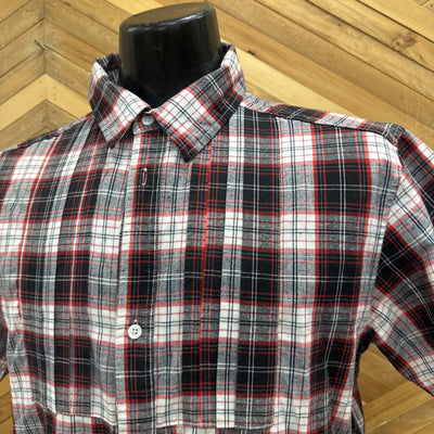 Last Gang In Town - Men's S/S Button UP Shirt: Red-men-LG