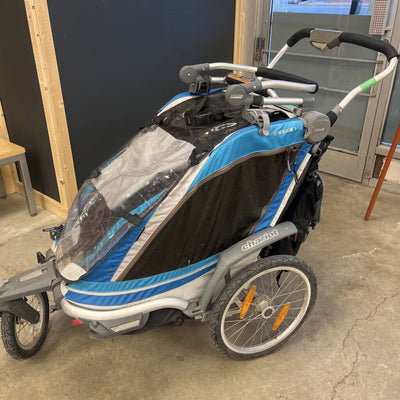 Chariot- Chinook 1- stroller wheel+bike attachment arm- MSRP $ 1350: Grey/blue --Single