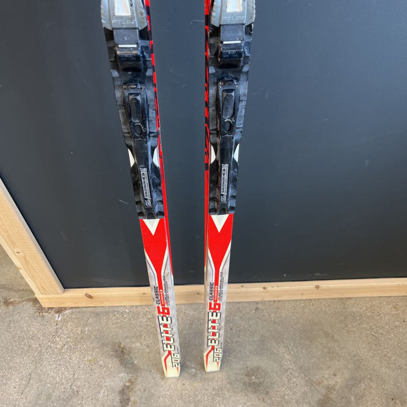 Salomon Elite 6 Classic XC Skis with SNS Pilot bindings. MSRP $270: White/REd--206