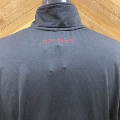 Spyder - Men's 1/4-Zip Fleece Lined Base Layer Top: Black-men-XL