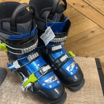 Nordica - Kid's Team 3 Firearrow Downhill Ski Boots - MSRP $190: Black/Green/Blue/White-children-22.5