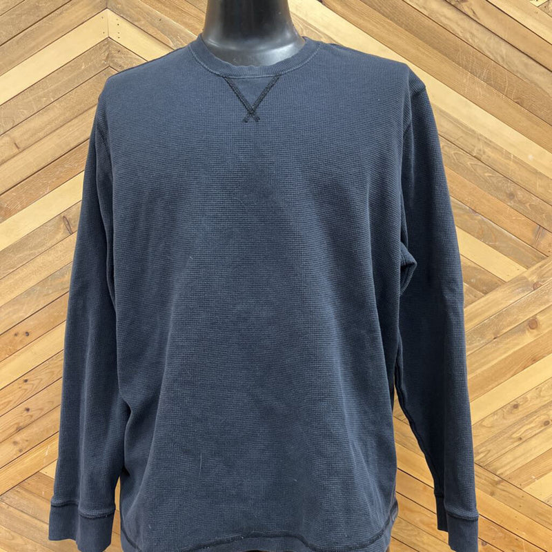 Eddie Bauer- waffle knit long sleeve- MSRP comp $65: Navy -men-XXL