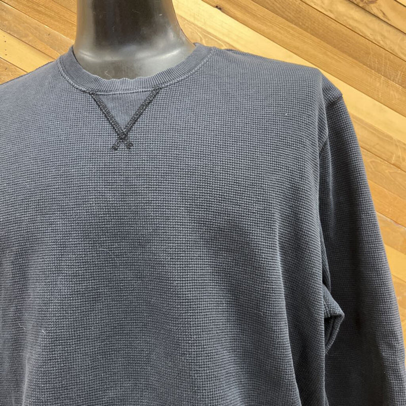 Eddie Bauer- waffle knit long sleeve- MSRP comp $65: Navy -men-XXL