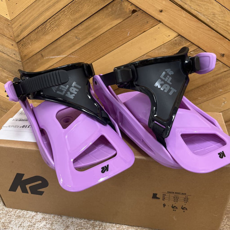 K2 - Lil Kat Youth Snowboard Bindings - MSRP $120: Purple/Black-children-SM