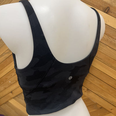 Lululemon - Women's Cropped Tank Top: Black/Camo-women-MD