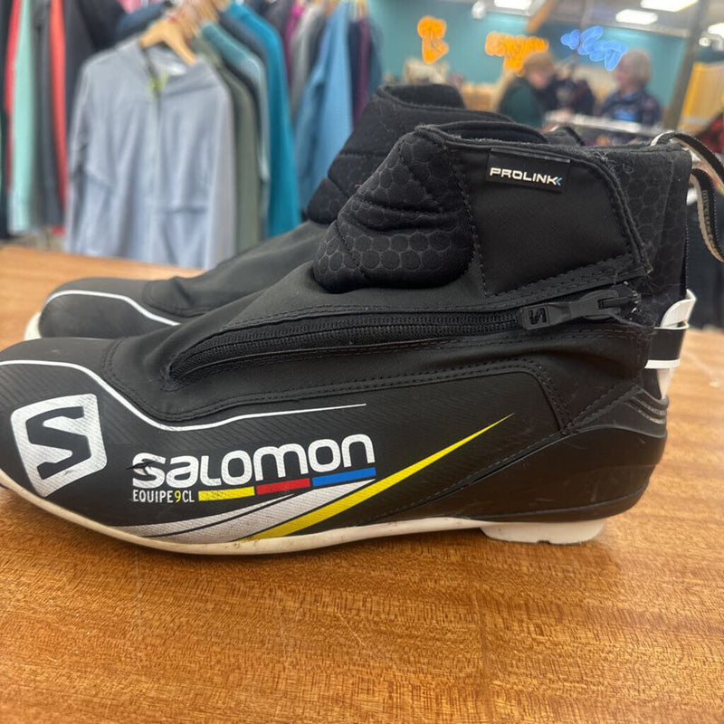 Salomon - Equipe 9 Classic XC Ski Boots - Prolink (NNN) Bindings - MSRP $240: Black-unisex-9.5