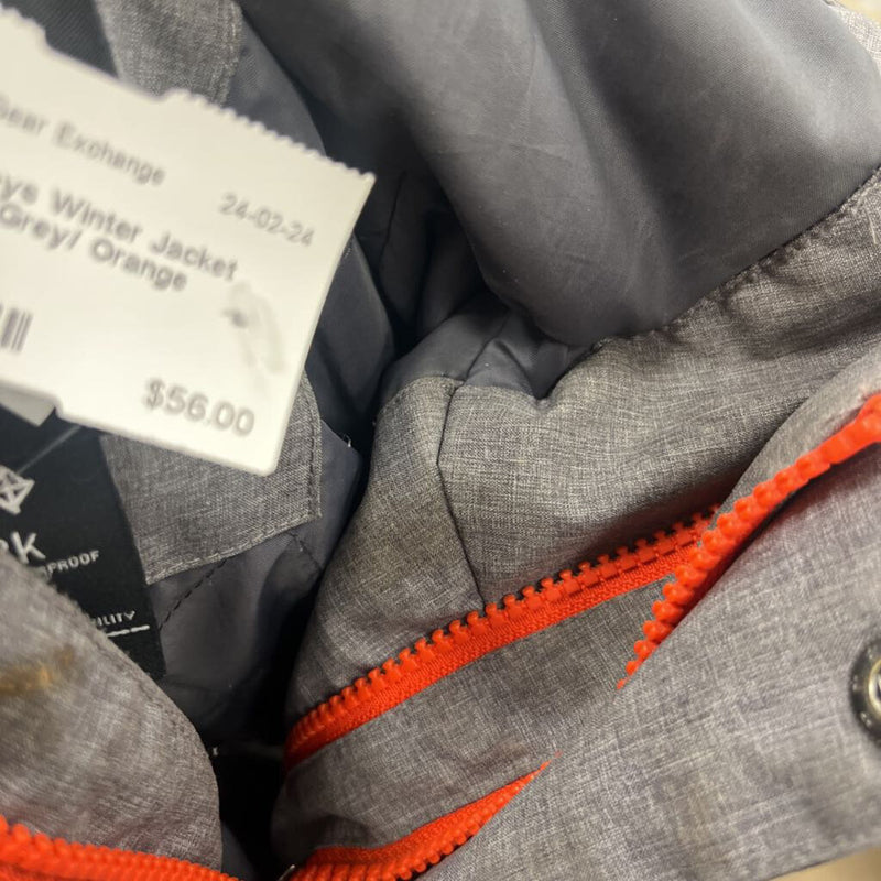 Ripzone - Boys Winter Jacket - MSRP $160: Grey/ Orange-boys-YXL