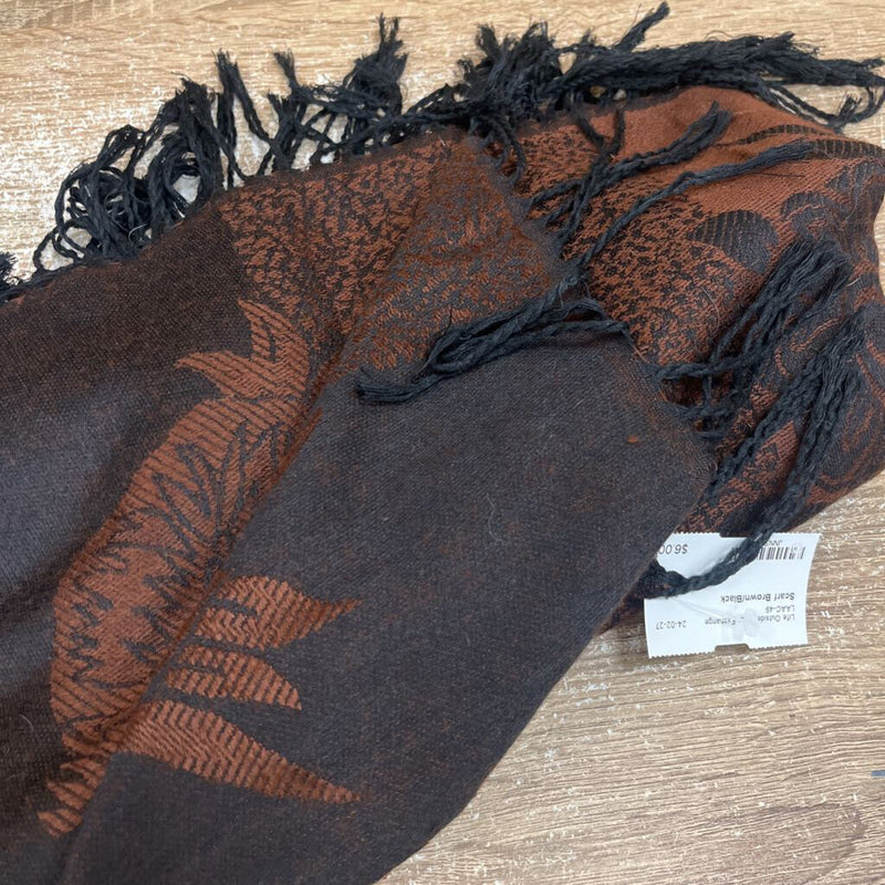 Scarf: Brown/Black-unisex-