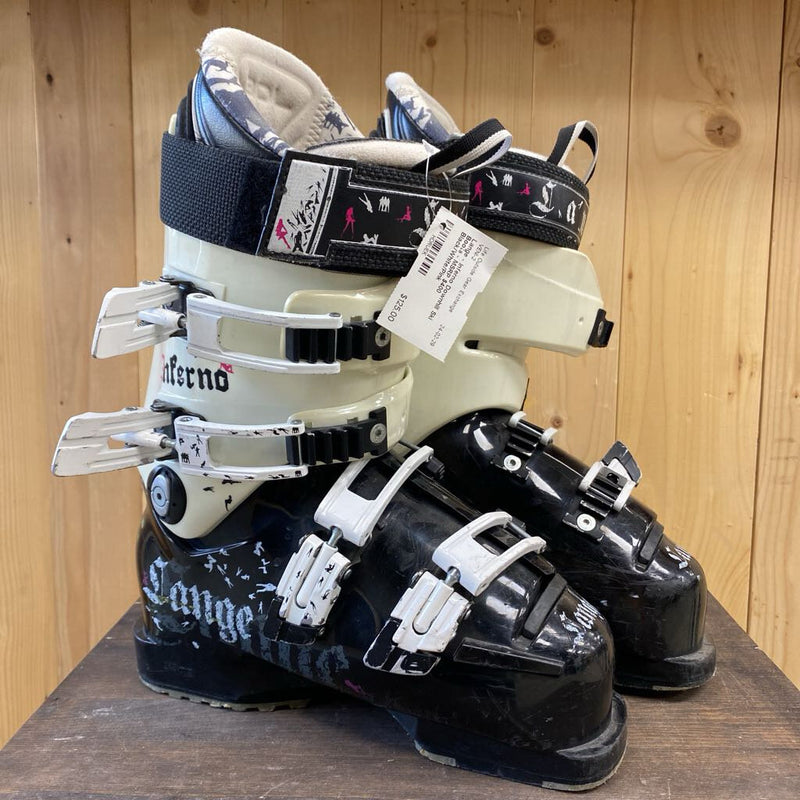 Lange - Inferno Downhill Ski Boots - MSRP $400: Black/White/Pink-unisex-