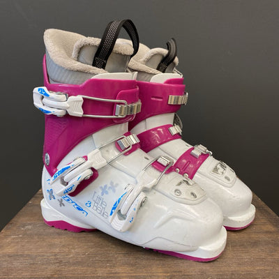 Nordica- Little Belle ski boot-: white/pink-children-22- 23.5