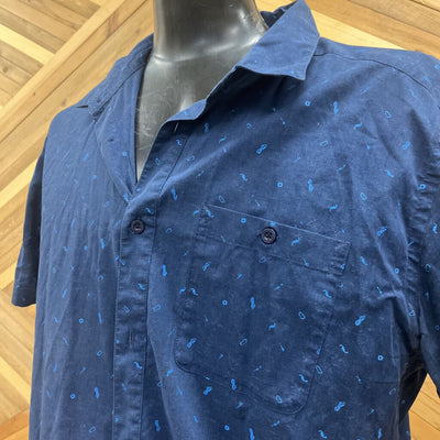Patagonia - Men's Patterned Button-Up Shirt - MSRP $95: Navy/Blue-men-XL