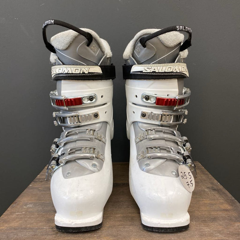 Salomon - MG Irony Downhill Ski Boots - MSRP $270: White/Grey/Red-unisex-25.5