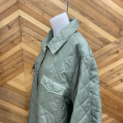 NVLT - Women's Quilted Button-Up Jacket - MSRP $249: Sage Green-women-2XL