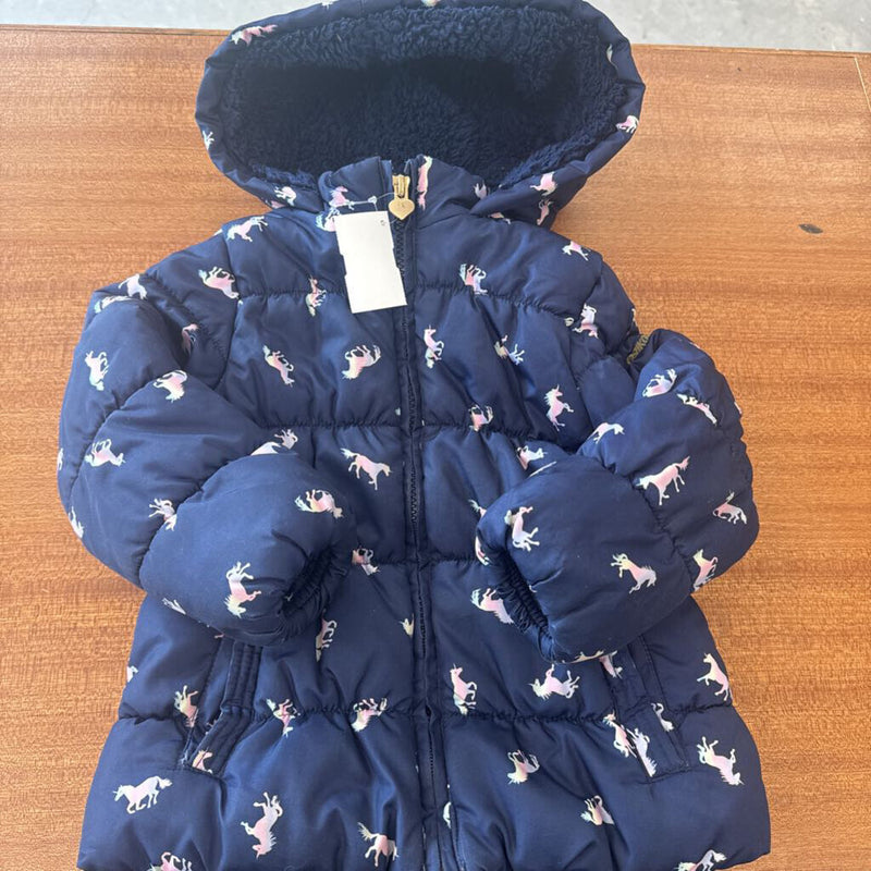 Oshkosh- insulated winter jacket : Navy Unicorn -children-4t