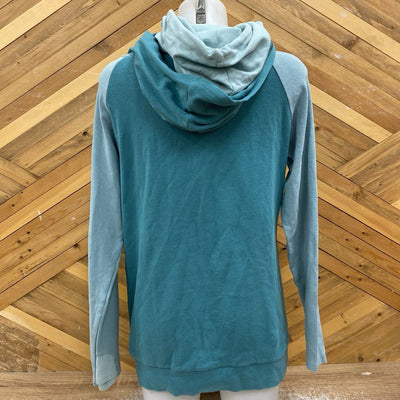 Ampersand - Women's DoubleHood Sweatshirt - MSRP $85: Teal/Light Blue-women-LG