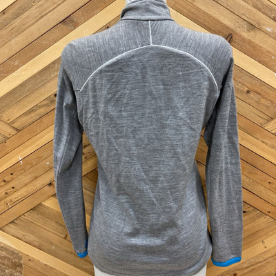 icebreaker - Women's Merino 320 1/2-Zip Baselayer Top - MSRP $230: Grey/Blue-women-MD