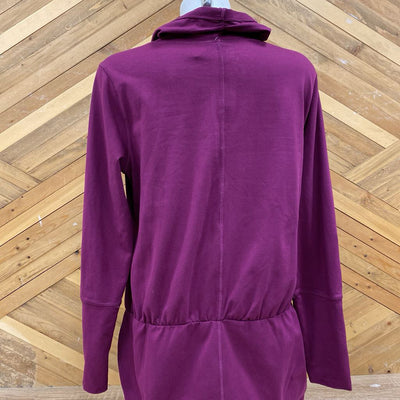 Mountain Hardwear - Women's L/S Cowl-Neck Dress: Dark Pink-women-LG