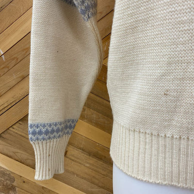 1/4 Zip Wool Sweater- Vintage : Off White Grey -women-SM