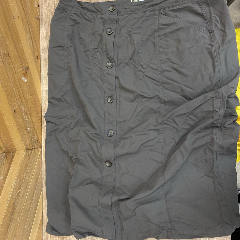 Tilley- long button skirt- MSRP $100: Army Green -women-18