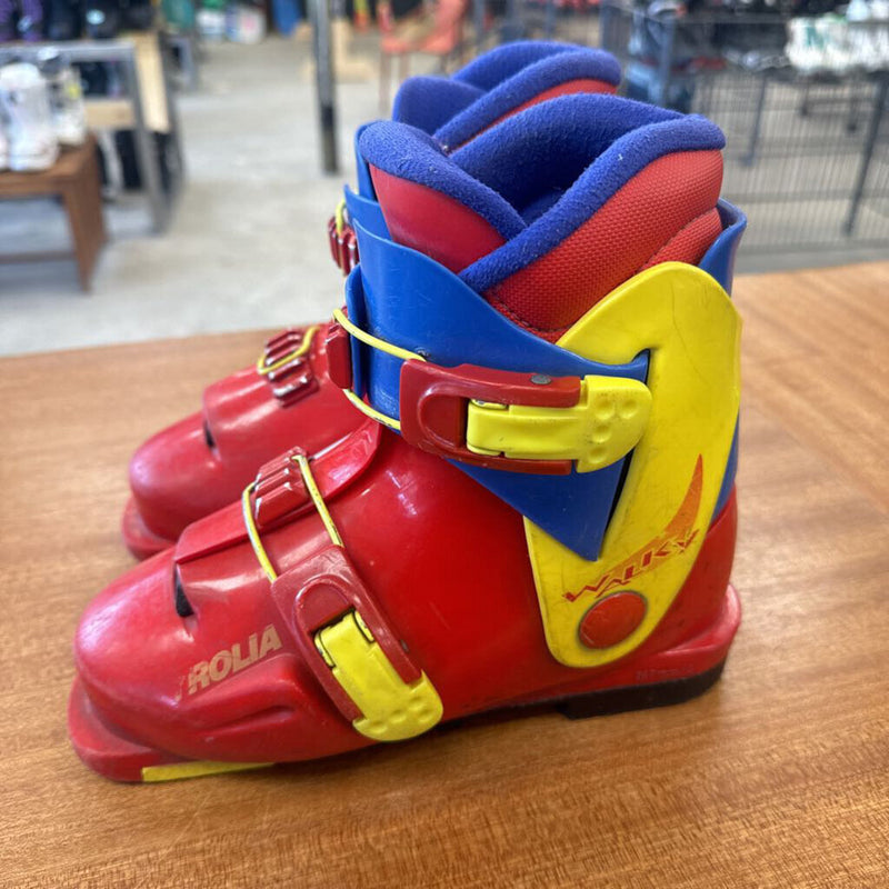 Tyrolia Walky Downhill ski boots with VIbram soles: red--22.5