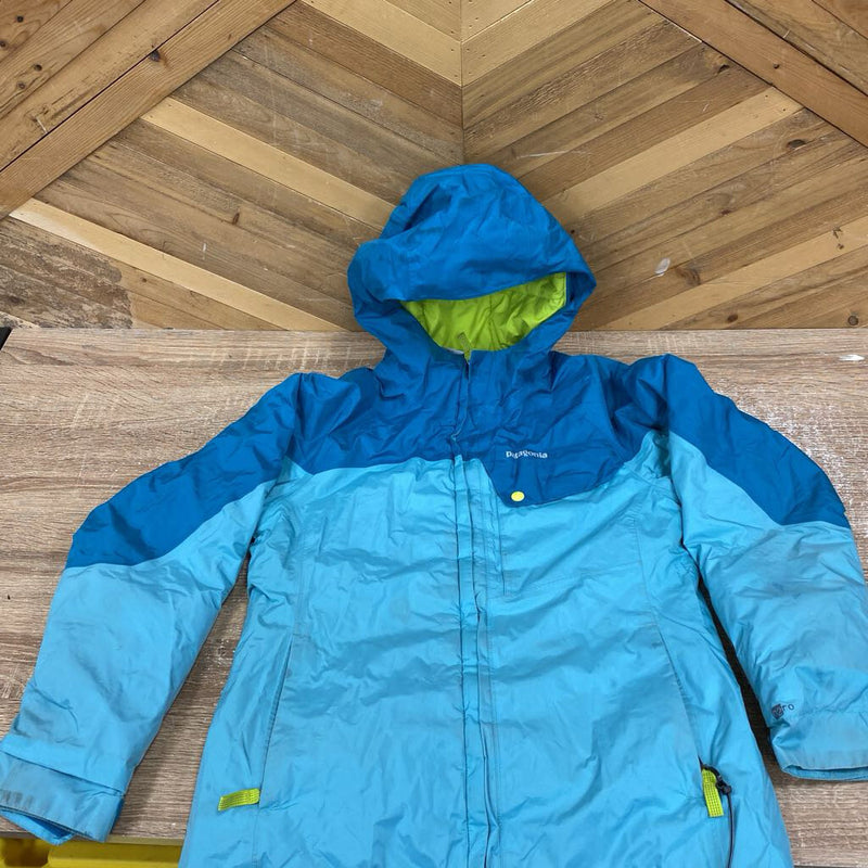 Patagonia- fresh tracks jacket- MSRP compared $240: Teal/ Blue -children-12Y