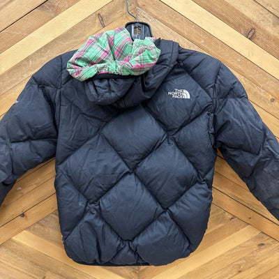 The North Face - Kid's Reversible Down Jacket - MSRP $200: Green/Pink/Black-children-SM