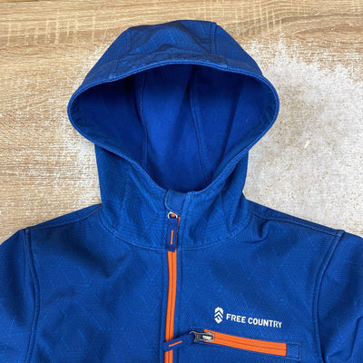 Free Country - Kid's Hooded Softshell Jacket: Blue/Orange-children-LG (10/12)