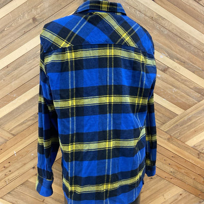 DC - Men's Plaid Flannel Shirt - MSRP $100: blue, black, yellow-men-XL