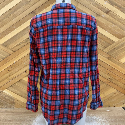 Vans - Women's Flannel Shirt - MSRP $75: Red/Blue-women-XL