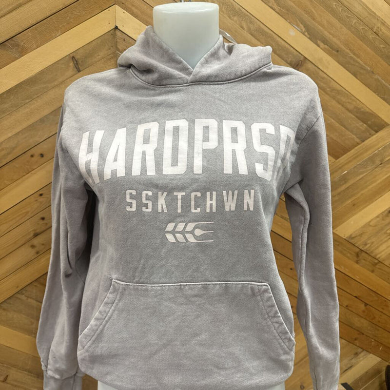 Hardpressed - Hoodie Sweater - MSRP $99: Grey/Wite-women-XS