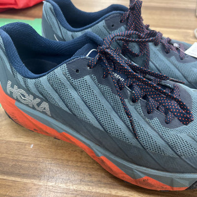 Hoka - Men's Torrent Trail Running Shoes - MSRP $155: Blue/Orange-men-M9.5