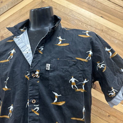 Picture Clothing - Men's Button Up Surf Shirt - MSRP $94: Black-men-MD