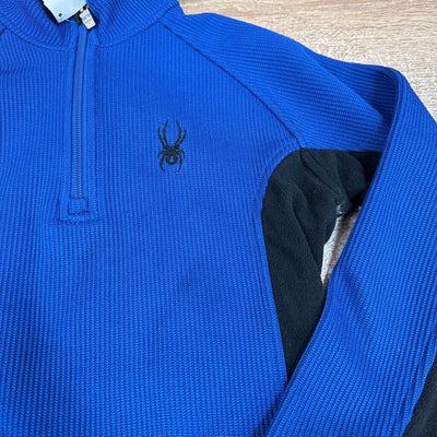 Spyder- core sweater mid weight- MSRP $70 : Blue/Black -children-MD Y
