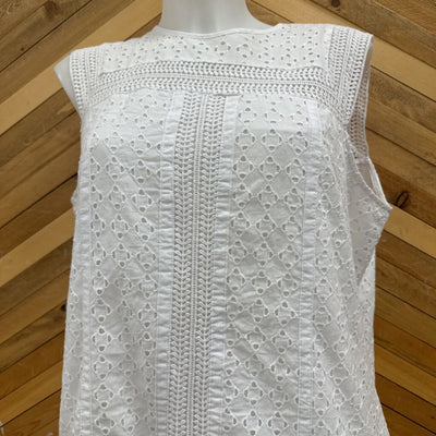 Denver Hayes- eyelet lace dress- MSRP $70: White -women-LG