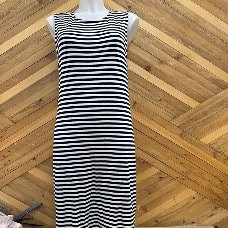 Saint Tropez- tank top dress- MSRP $70: black white stripe-women-XL