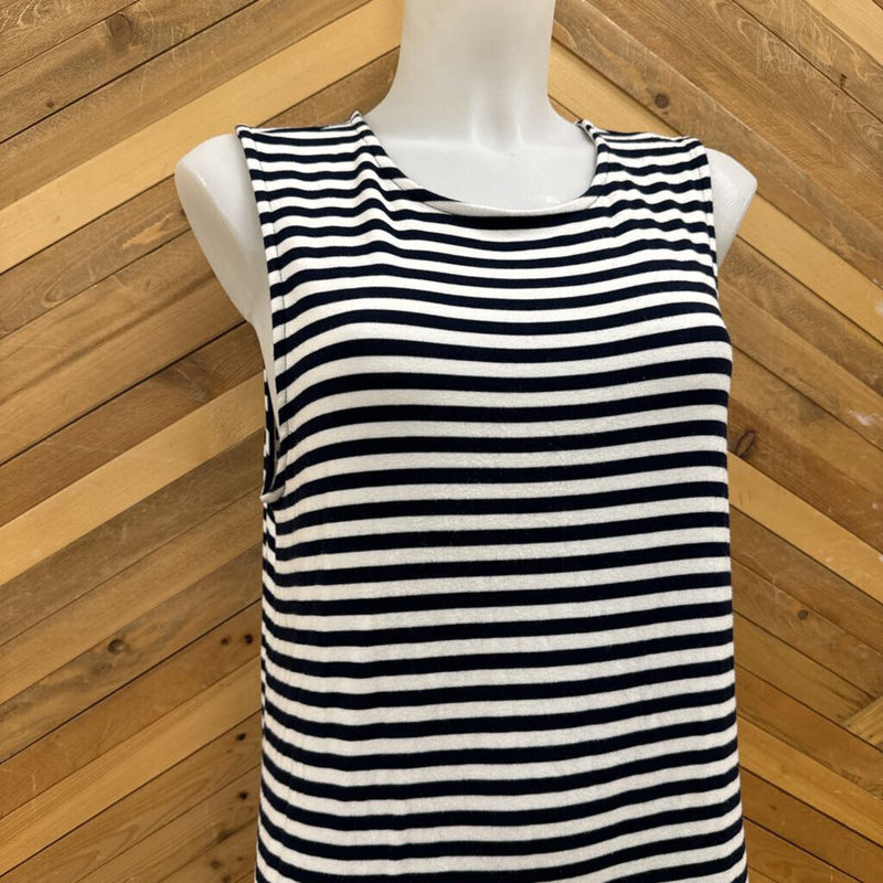 Saint Tropez- tank top dress- MSRP $70: black white stripe-women-XL